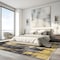 World Rug Gallery Modern Watercolor Abstract Design Area Rug 3'3'' x 5' Yellow 939YELLOW3X5 - alternate 4